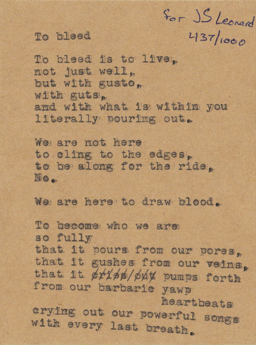 Bleeding Ink Poem